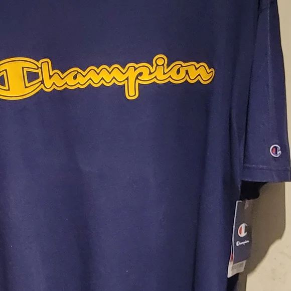 Men's Champion Blue and Gold Tee shirt - Picture 5 of 6